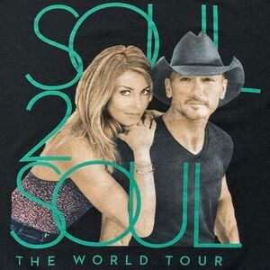 Tim McGraw Faith Hill Soul2Soul World Tour 2017 Concert T-Shirt Black XL Country